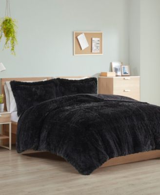Malea Shaggy Faux-Fur 3-Pc. Comforter Set, Full/Queen