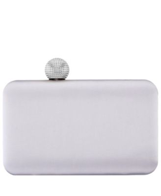 Satin Minaudiere Crystal Clasp Clutch