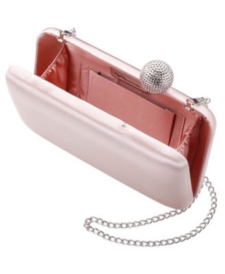 Satin Minaudiere Crystal Clasp Clutch