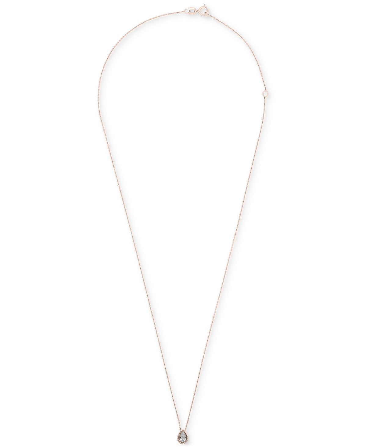 Diamond Pear Solitaire Pendant Necklace (1/4 ct. t.w.) in 14k Gold, + extender