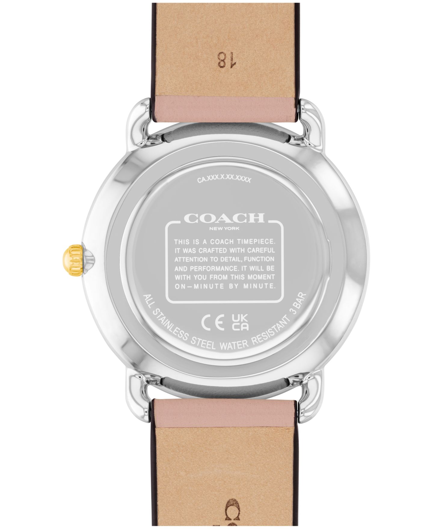 Женские часы COACH Elliot Blush Leather Strap Watch, 36mm — фото 3