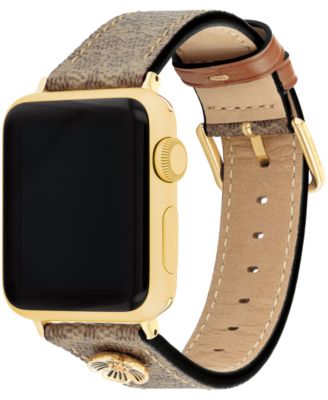Women's Tan Signature C Canvas Strap for 38mm, 40 mm, 41mm Apple Watch