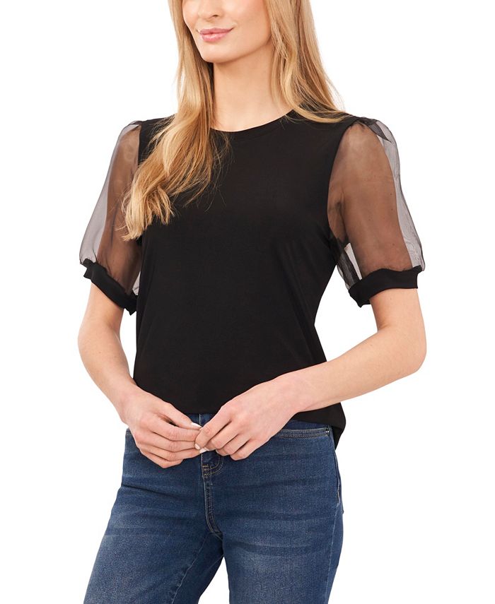 Messic Women's Ruffle Sleeve Tops - Cute Summer Crew Neck Knit Tunic Blouse - View #13