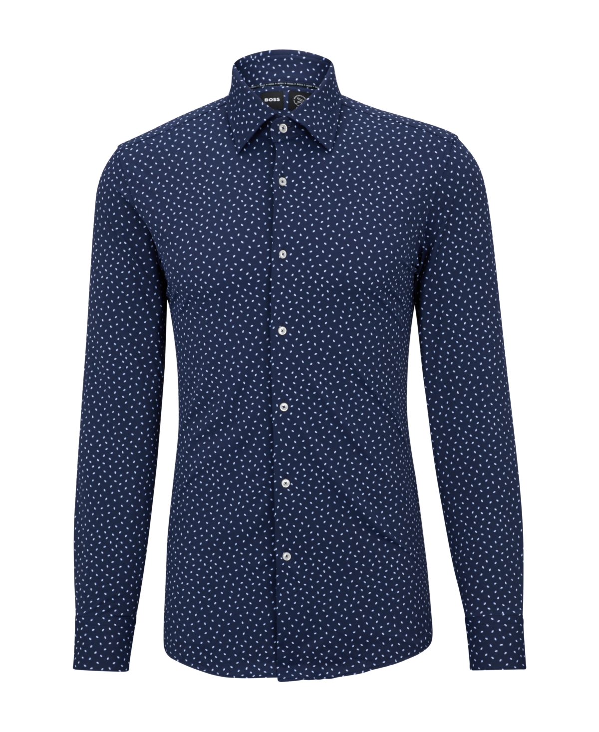 Boss by Hugo Boss Men's Patterned Performance-Stretch Slim-Fit Dress Shirt