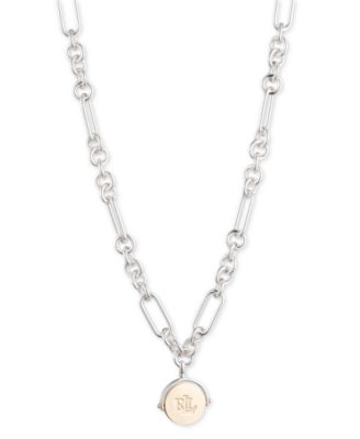 Lauren Ralph Lauren - Two-Tone Logo & Crest 16" Reversible Pendant Necklace
