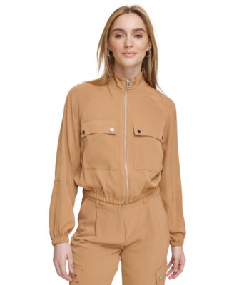 Calvin Klein - Women's Zip-Front Stand-Collar Jacket