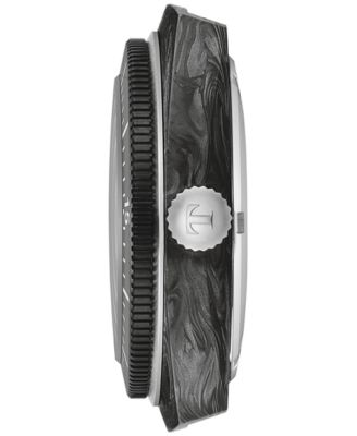 Men's Swiss Automatic Sideral S Yellow Perforated Rubber Strap Watch 41mm