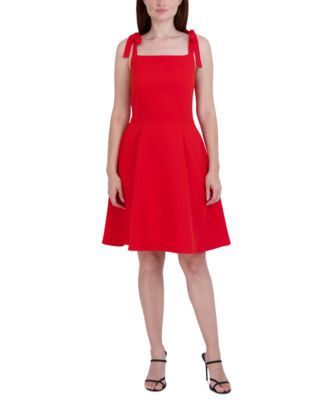 BCBGeneration Women s Square Neck Tie Shoulder Dress Macy s