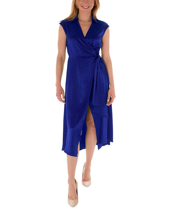 Maison Tara Women's Belted Midi Wrap Dress - Macy's