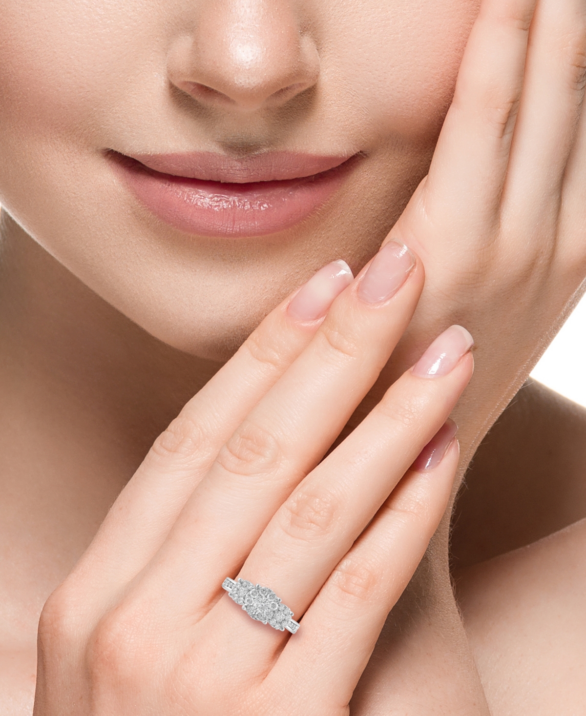 Effy Diamond Trio Cluster Ring (1-1/2 ct. t.w.) in 14k- White Gold