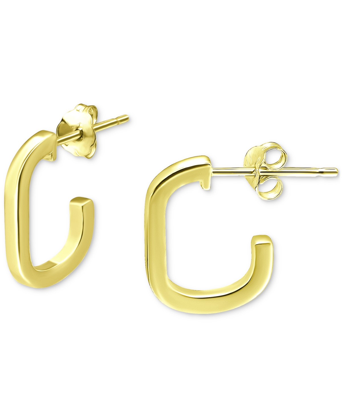 Giani Bernini Square Tube Small Hoop Earrings, Created For Macy's In Gold Over Silver