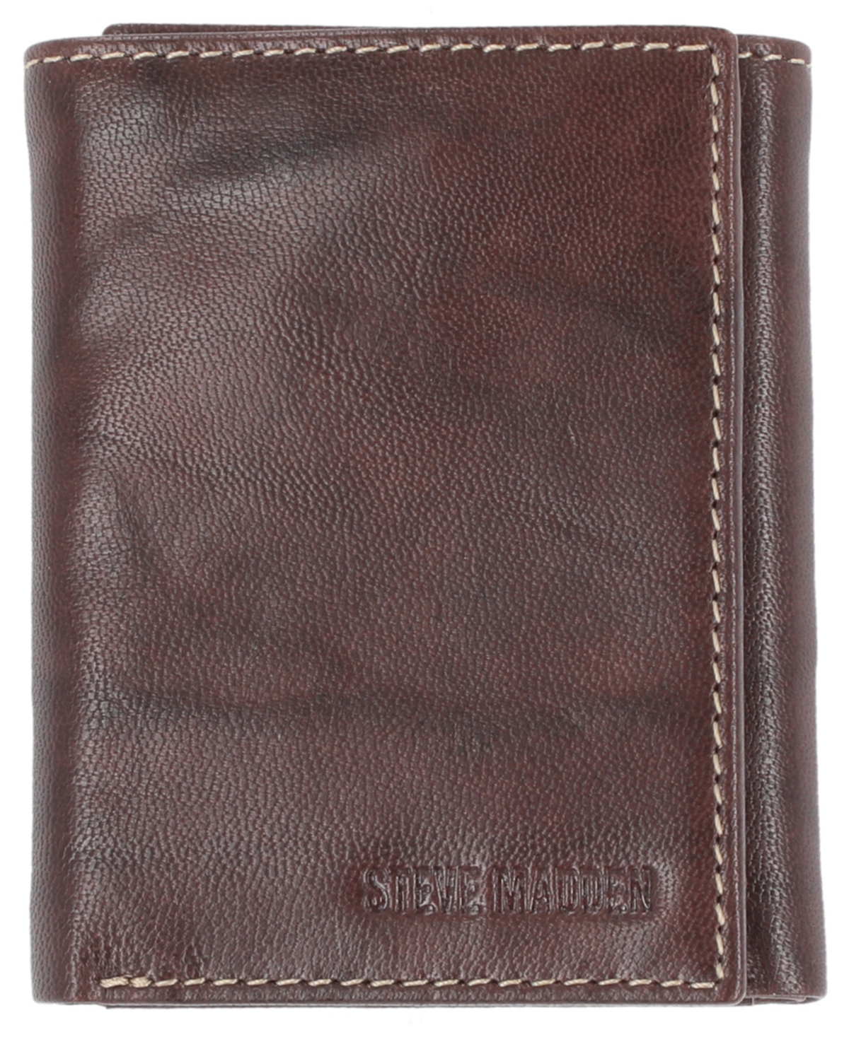 Steve Madden Men's Antique-like Trifold Wallet In Brown