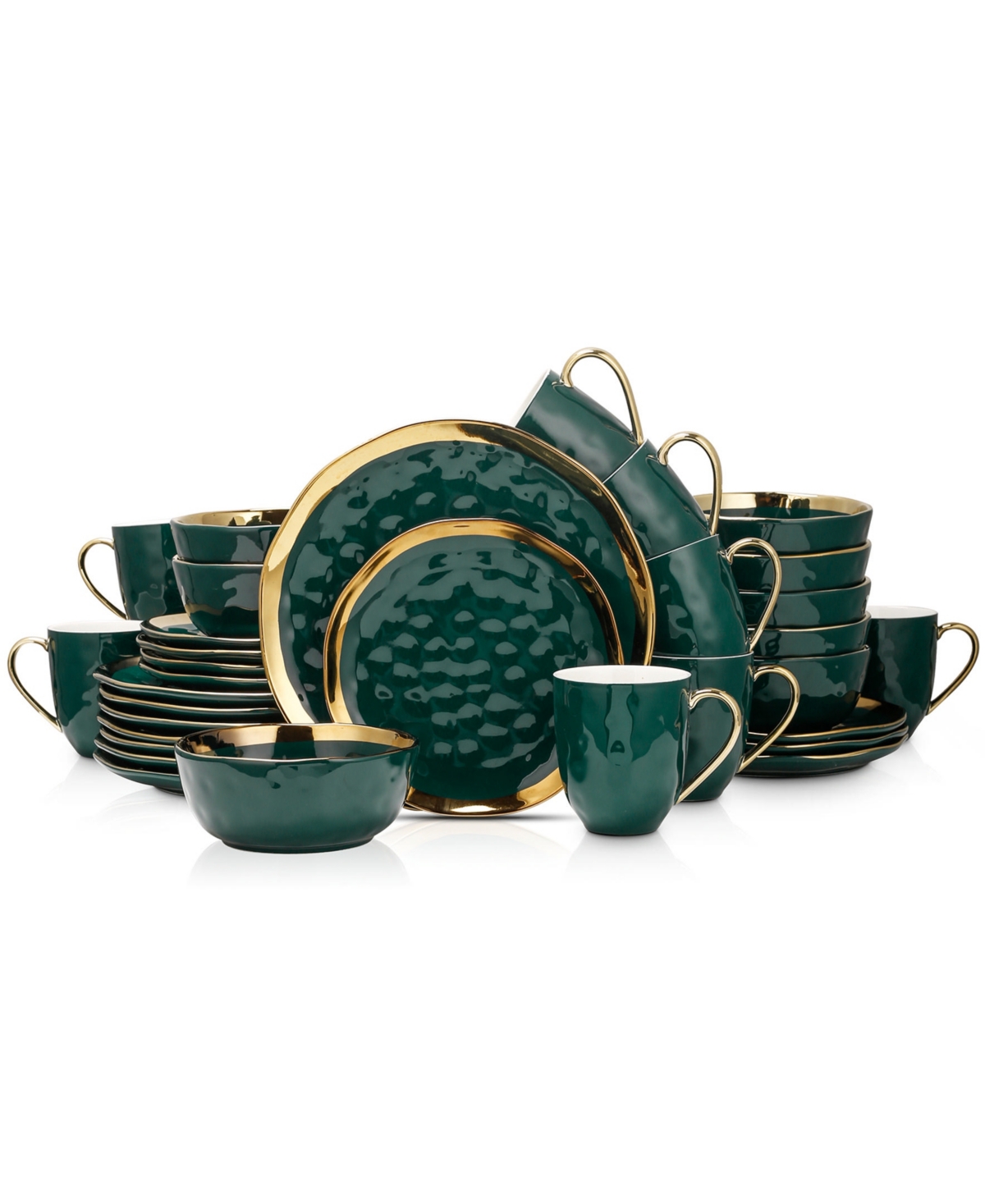 Florian 32 Pc. Dinnerware Set, Service for 8 - White