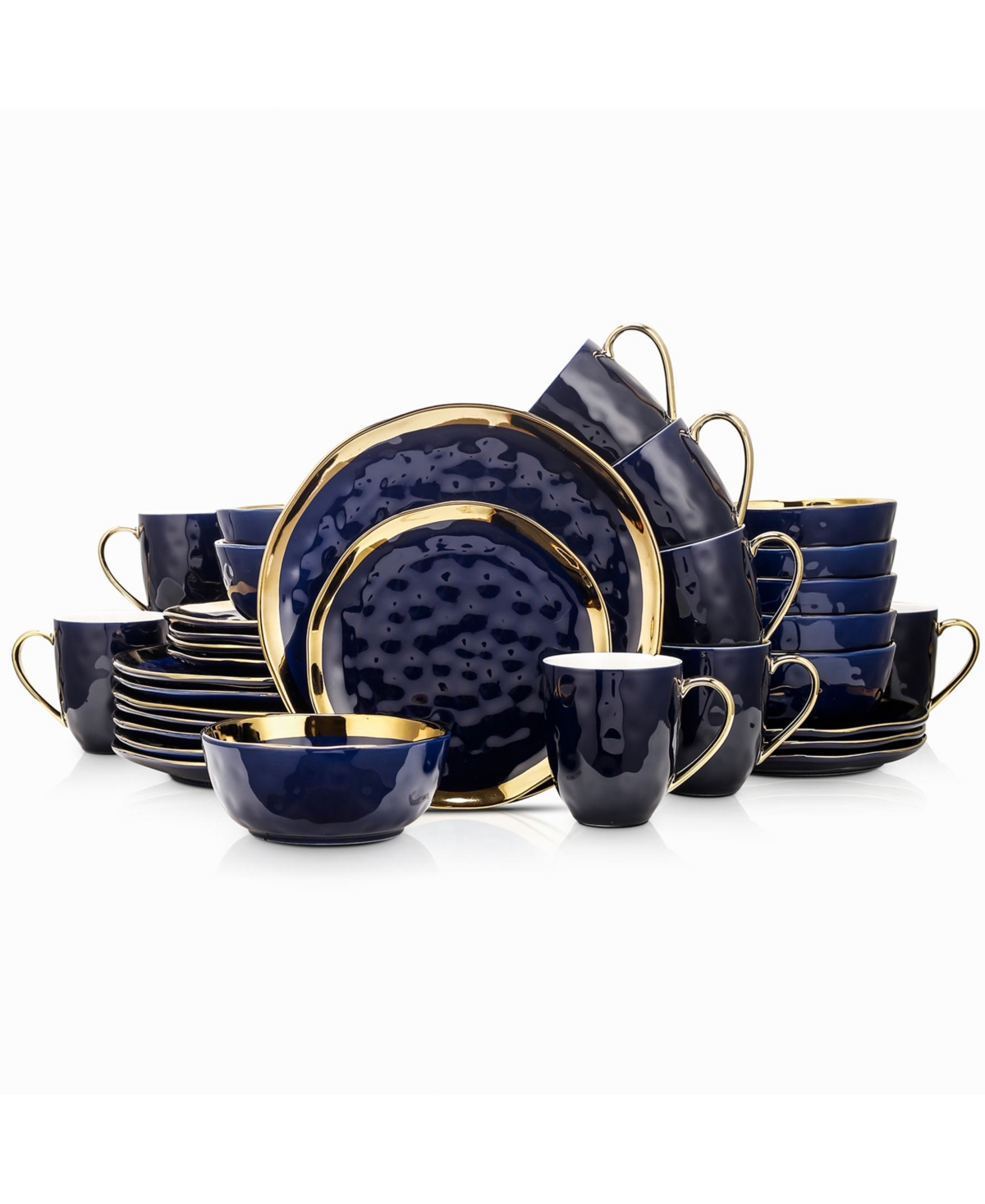 Florian 32 Piece Dinnerware Set, Service for 8 - Navy Blue