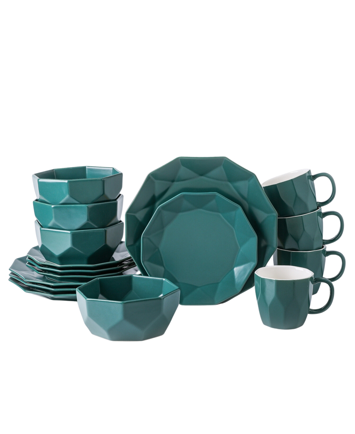 Stone Lain Jamie 16 Pc. Dinnerware Set, Service For 4 In Green
