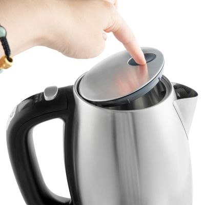 Stainless Steel Electric Hot Water Kettle with Visible Window- 1.7 Liter, Silver