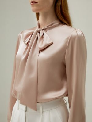 Women's Bow-tie Neck Silk Blouse