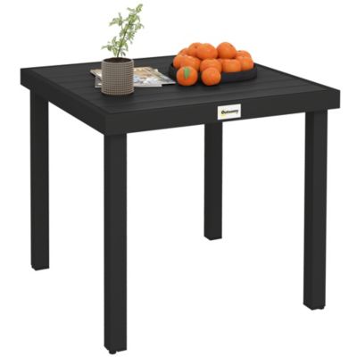 Outdoor Dining Table for 4, Aluminum, Plastic, Woodgrain