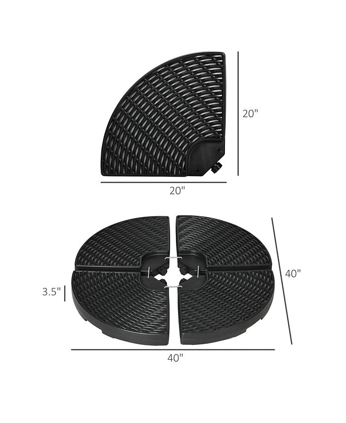 Outsunny 4PCs 150lb Cantilever Patio Umbrella Base Weights for Offset