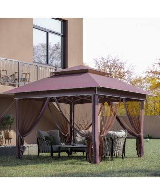 12' x 12' Pop Up Canopy with Mesh Sidewall Netting,