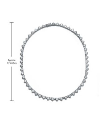 White Gold Plated with Clear Cubic Zirconia Tennis Chain Necklace