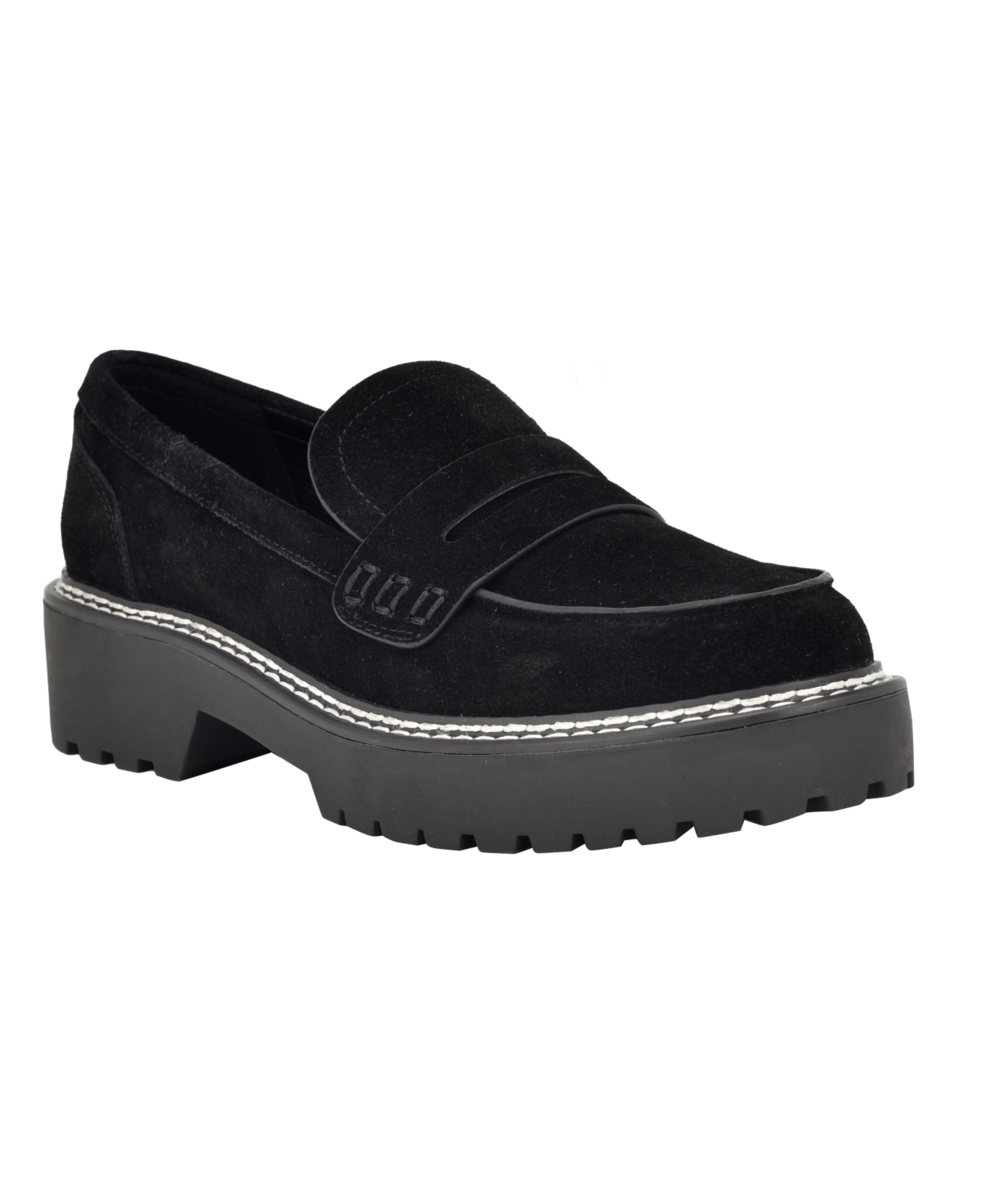 Calvin Klein Suzie Penny Loafer In Black Suede - Suede