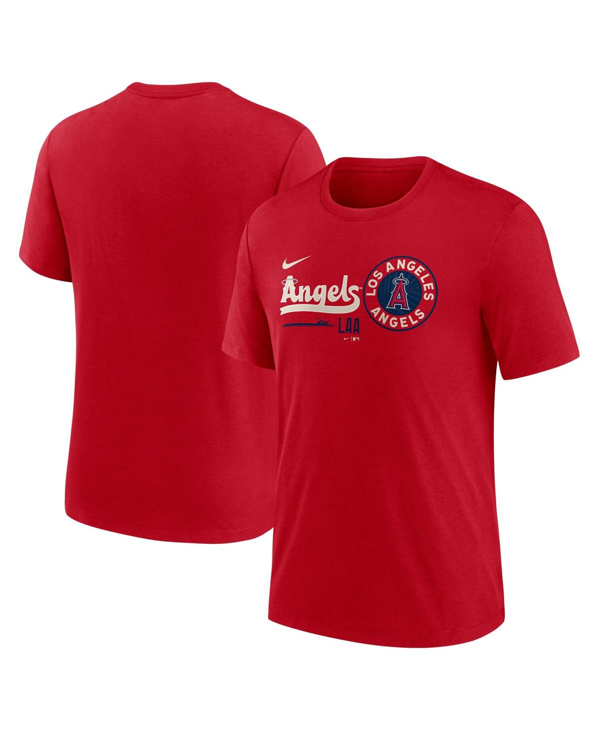 Shop Nike Men's  Los Angeles Angels City Connect Tri-blend T-shirt In Red