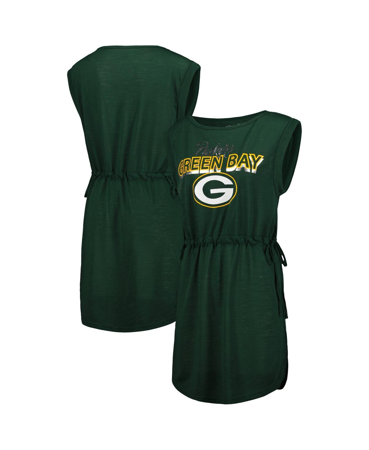G-III 4HER BY CARL BANKS WOMEN'S G-III 4HER BY CARL BANKS GREEN GREEN BAY PACKERS G.O.A.T. SWIMSUIT COVER-UP