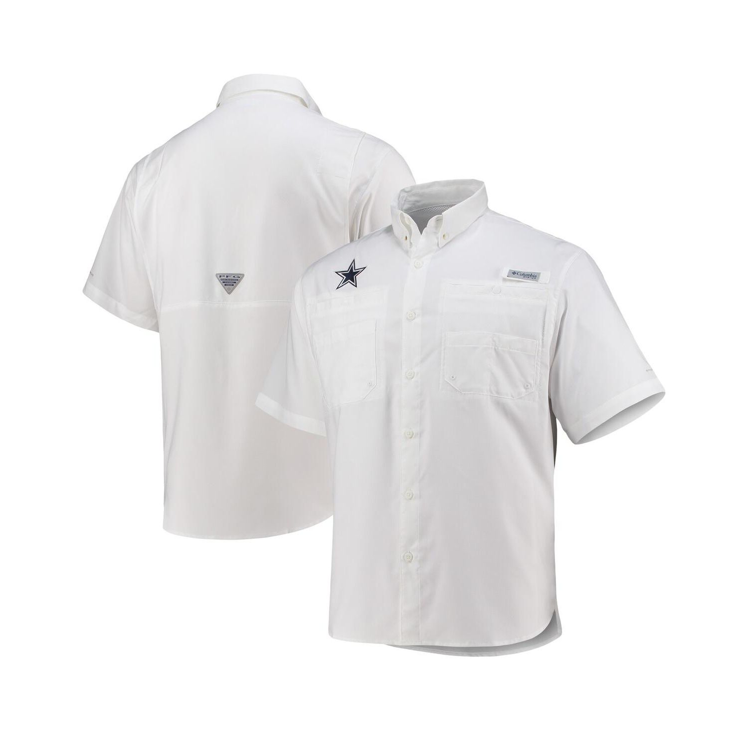 Men's PFG White Dallas Cowboys Tamiami Omni-Shade Button-Down Shirt