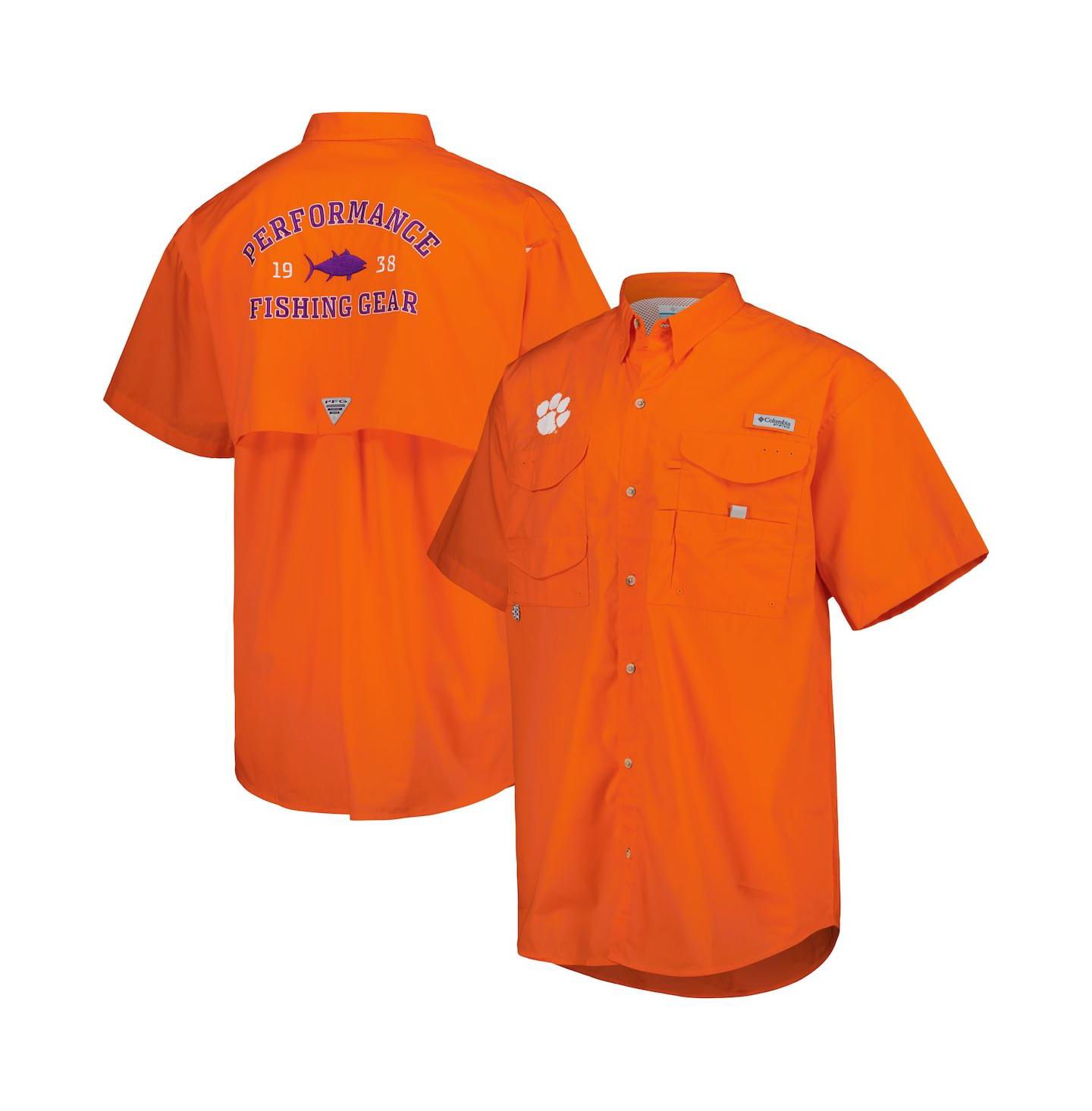 Мужская рубашка Columbia Orange Clemson Tigers Bonehead Button-Up — фото 2