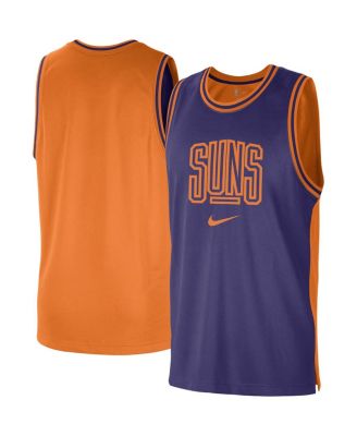 Men's Purple, Orange Phoenix Suns Courtside Versus Force Split DNA Performance Mesh Tank Top