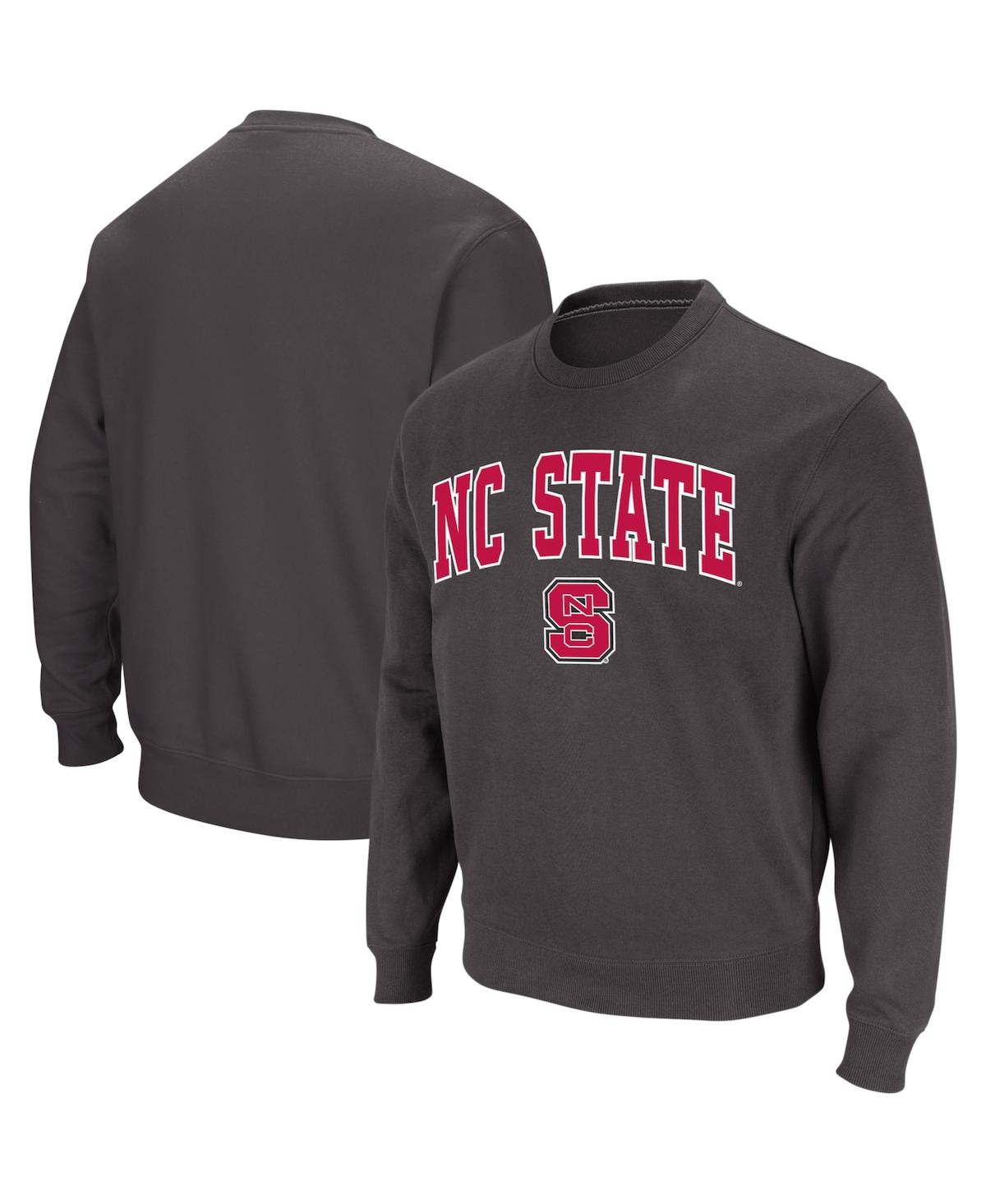 Colosseum Men's Nc State Wolfpack Arch & Logo Crew Neck Sweatshirt In Charcoal