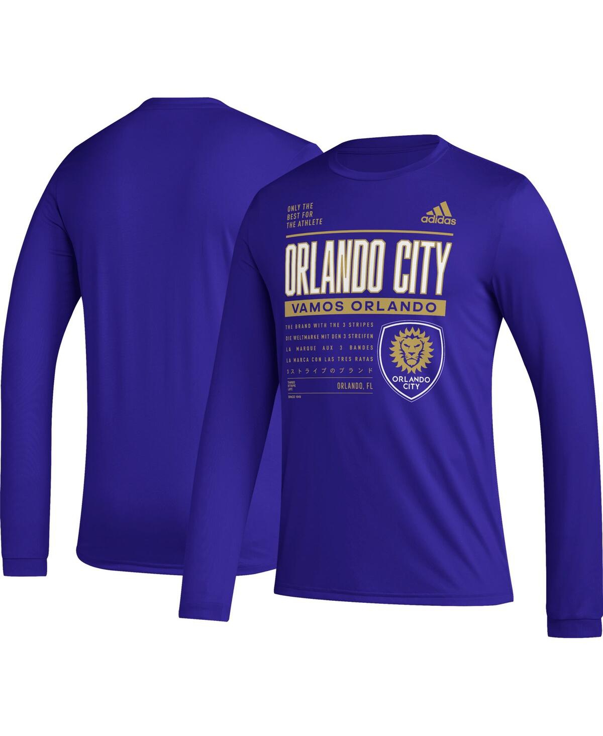 Shop Adidas Originals Men's Adidas Purple Orlando City Sc Club Dna Long Sleeve T-shirt