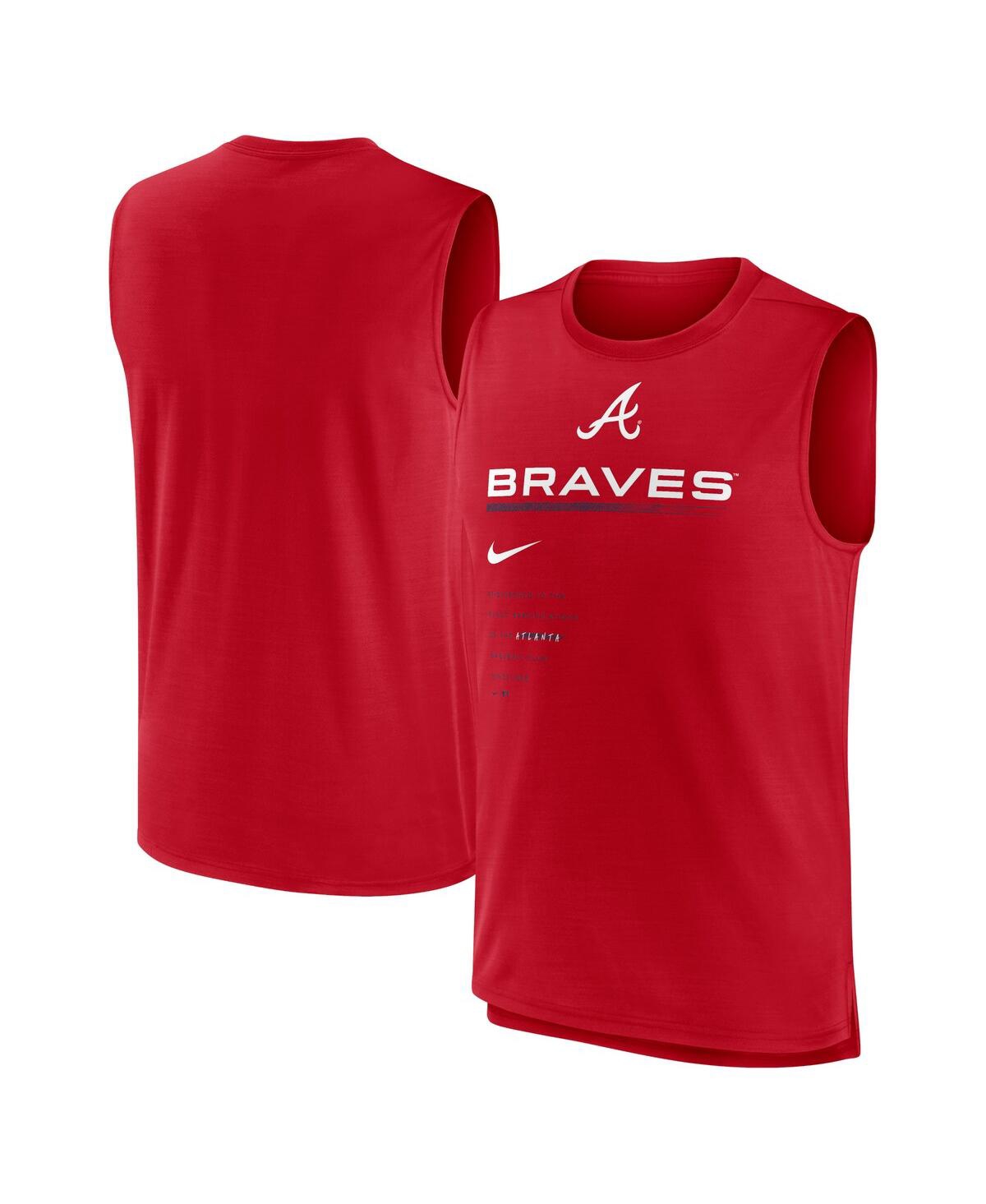 Shop Nike Men's  Red Atlanta Braves Exceed Performance Tank Top