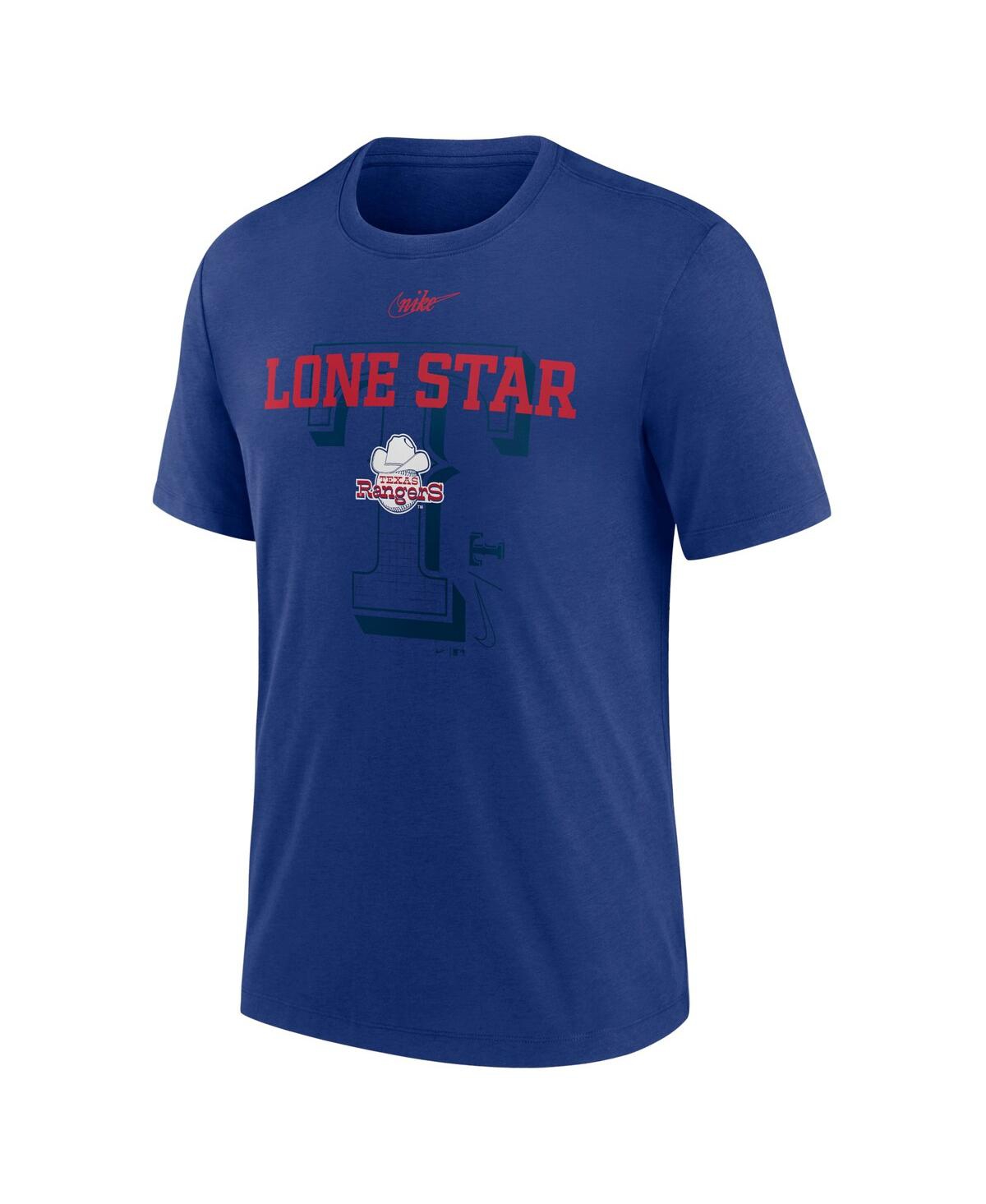Men's NikeTexas Rangers Rewind Retro Tri-Blend T-shirt - Royal