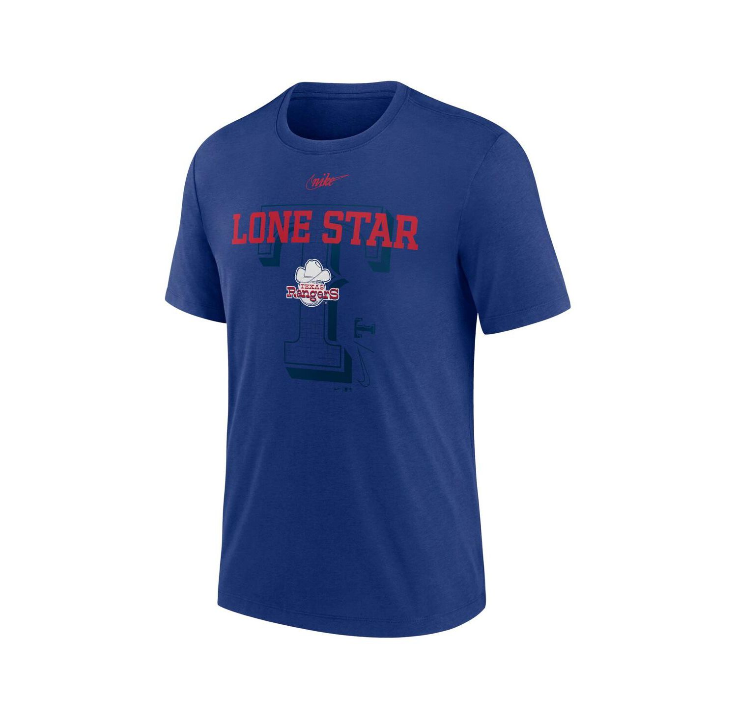 Men's Royal Texas Rangers Rewind Retro Tri-Blend T-shirt