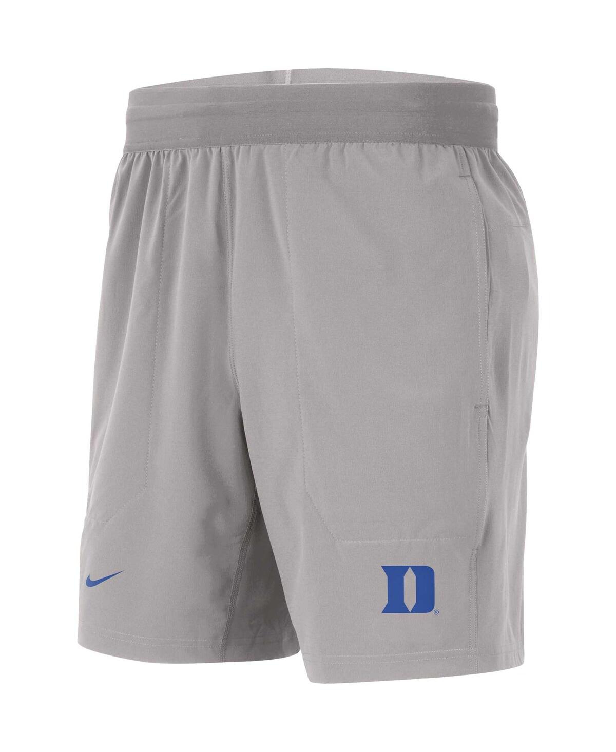 Shop Nike Men's  Gray Duke Blue Devils Player Performance Shorts