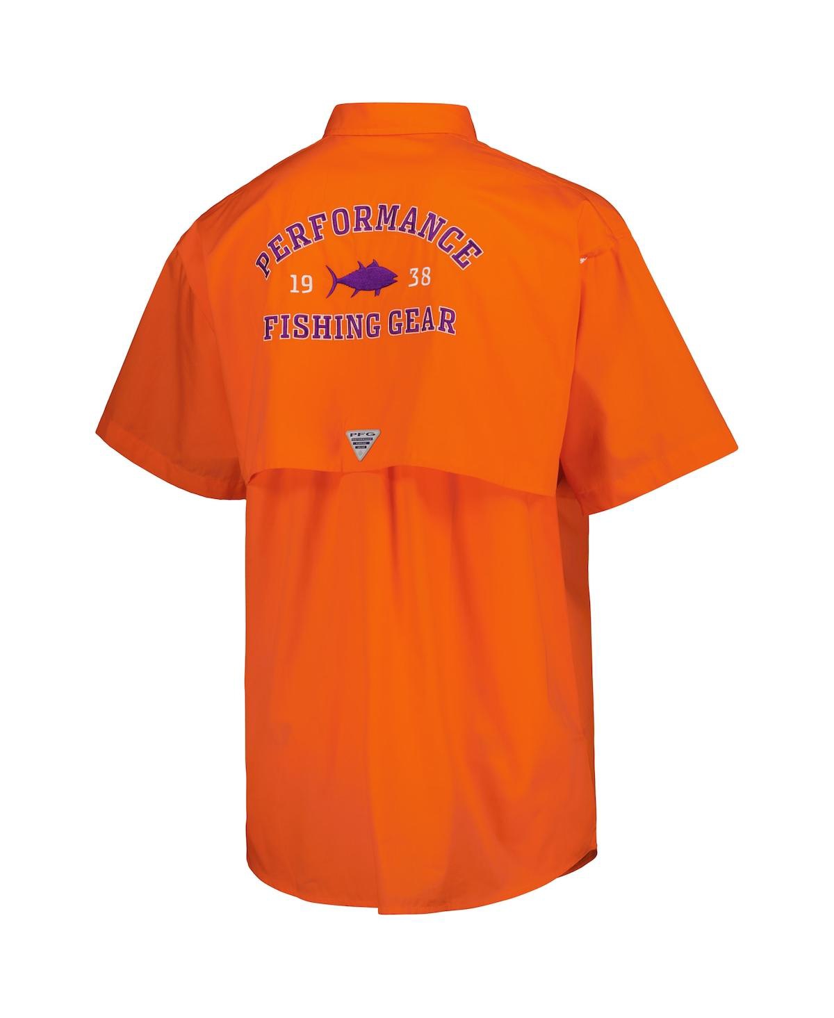 Shop Columbia Men's  Orange Clemson Tigers Bonehead Button-up Shirt