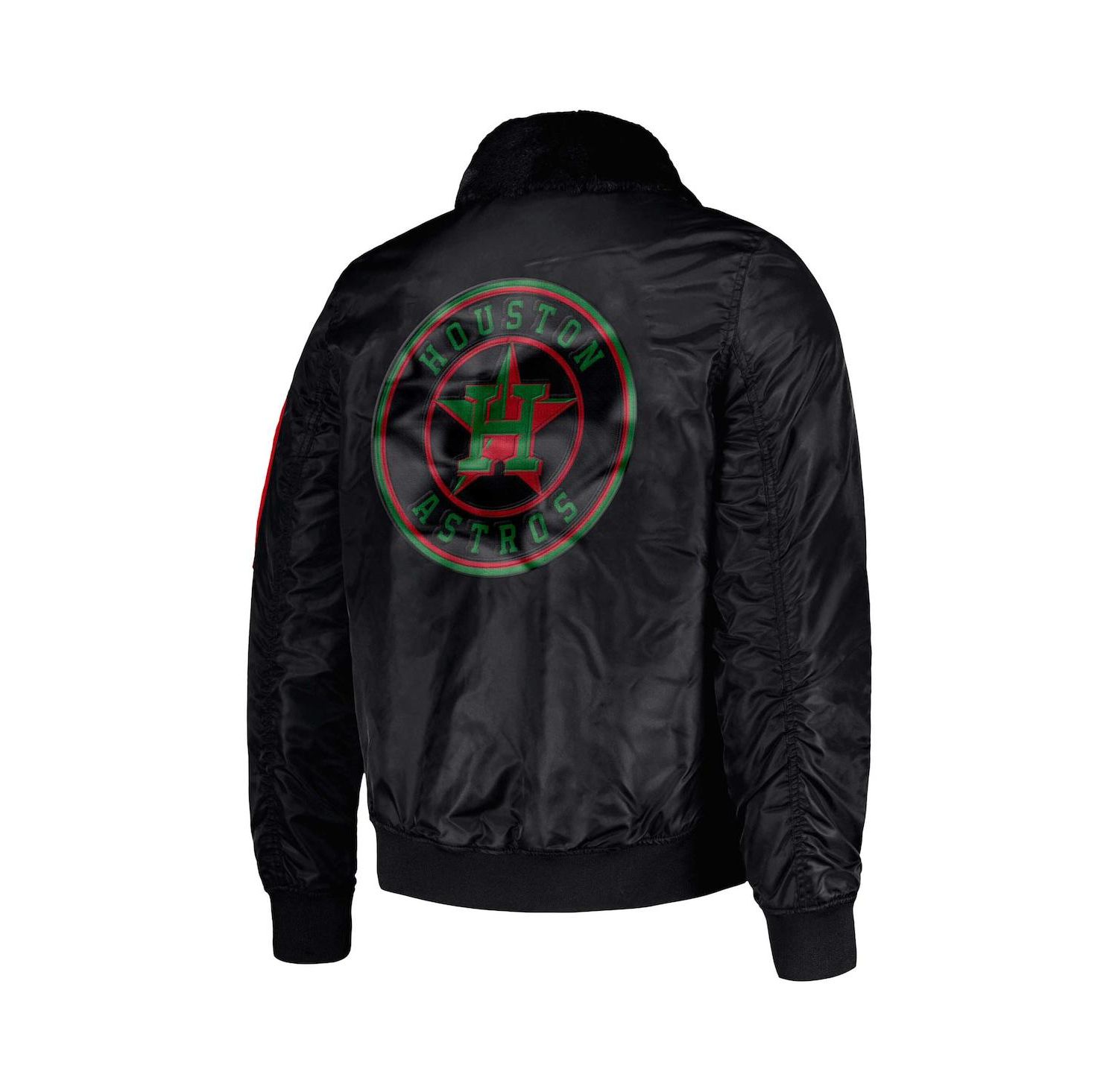 Men's x Ty Mopkins Black Houston Astros Black History Month Satin Full-Zip Jacket