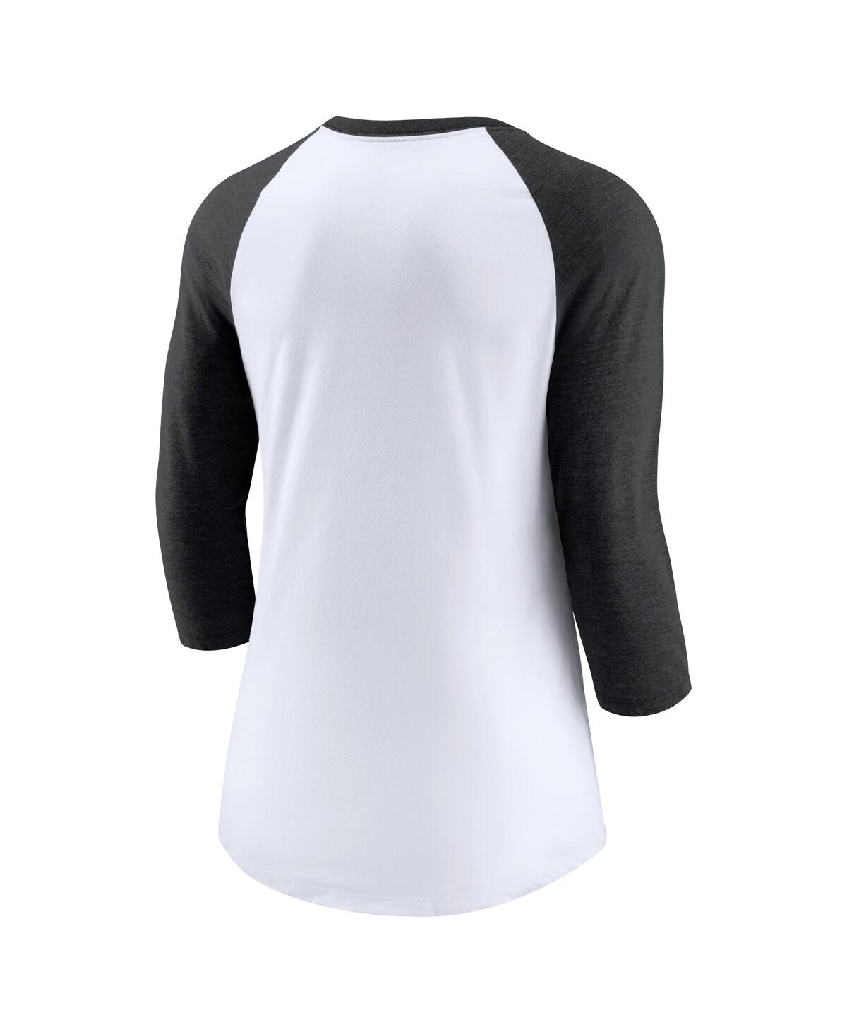 Nike Women's  White, Black Chicago White Sox Next Up Tri-blend Raglan 3/4-sleeve T-shirt In White,black