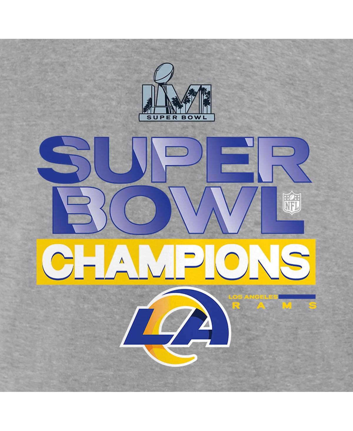Men's FanaticsLos Angeles Rams Super Bowl Lvi Champions Locker Room Trophy Collection Fitted Pullover Hoodie - Heathered Gray