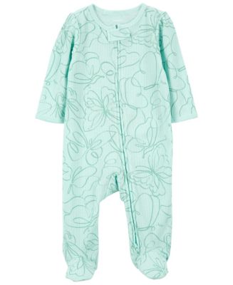 Carter's Baby Girls Printed Zip Up Cotton Blend Sleep and Play - Macy's