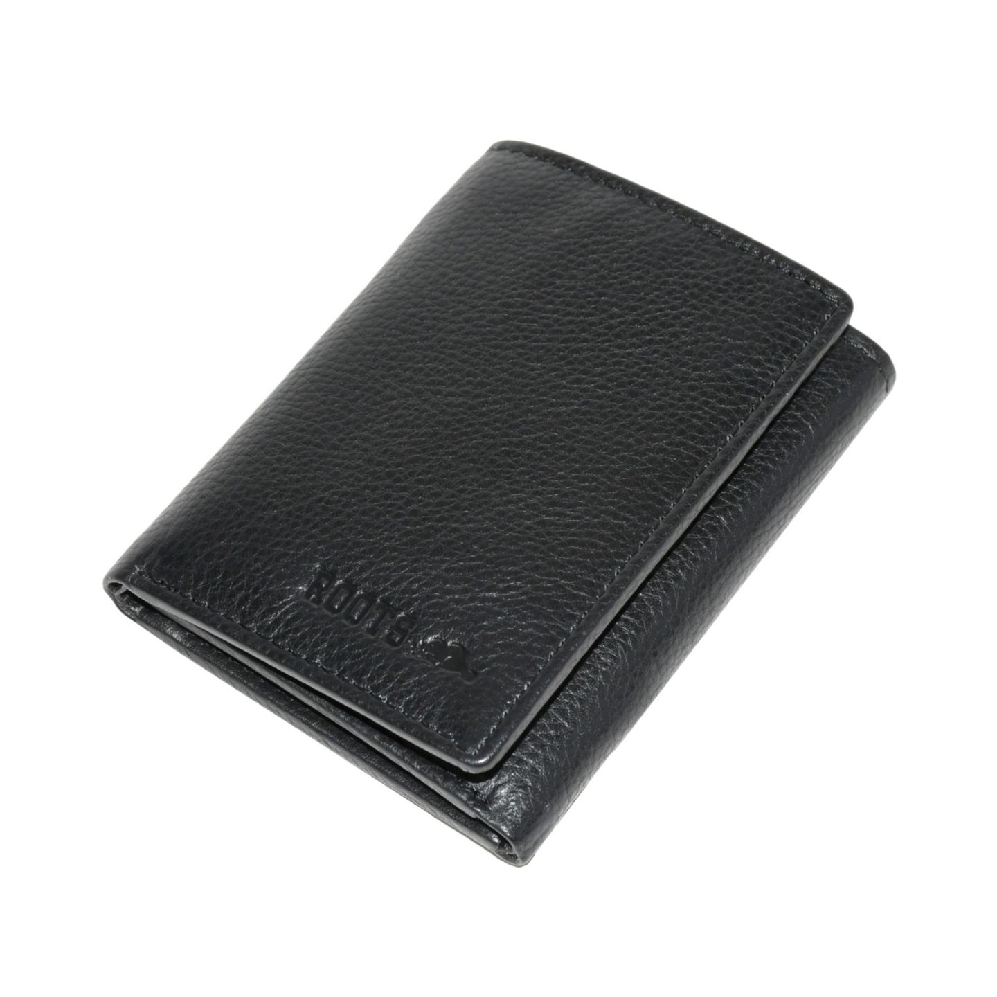 Мужской кошелёк Roots Men Leather Trifold Wallet, цвет: Чёрный — фото 3