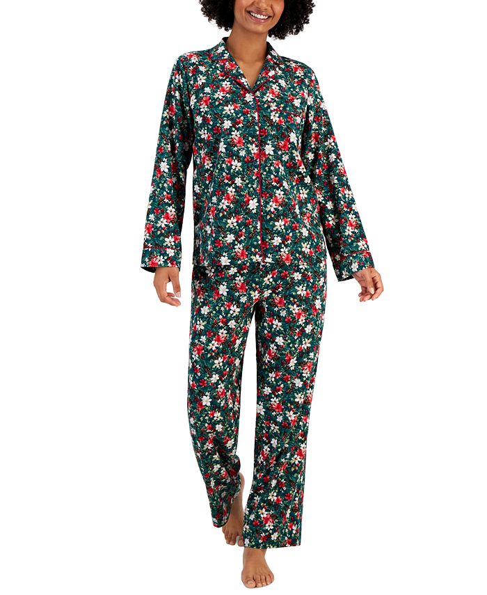 Charter Club Printed Cotton Flannel Packaged Pajama Set, Created for Macy's  - Macy's