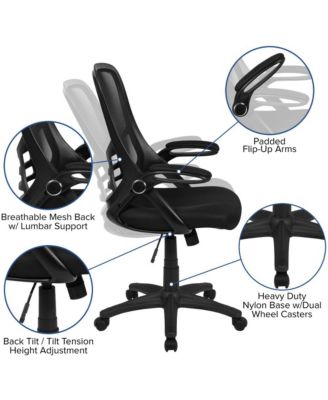 High Back Mesh Ergonomic Office Chair With Flip-Up Arms