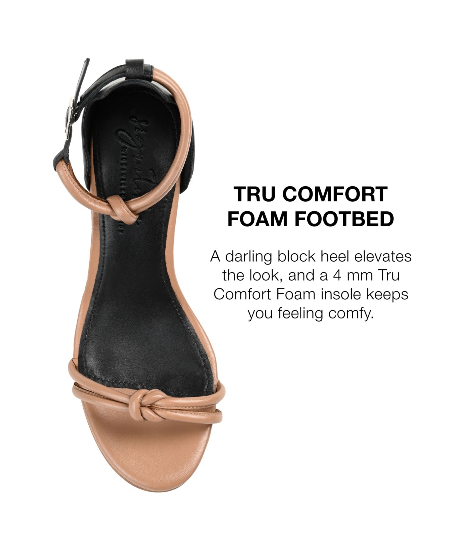 Женские сандалии Journee Signature Jettah Block Heel, цвет: Чёрный / Светло-коричневый — фото 8