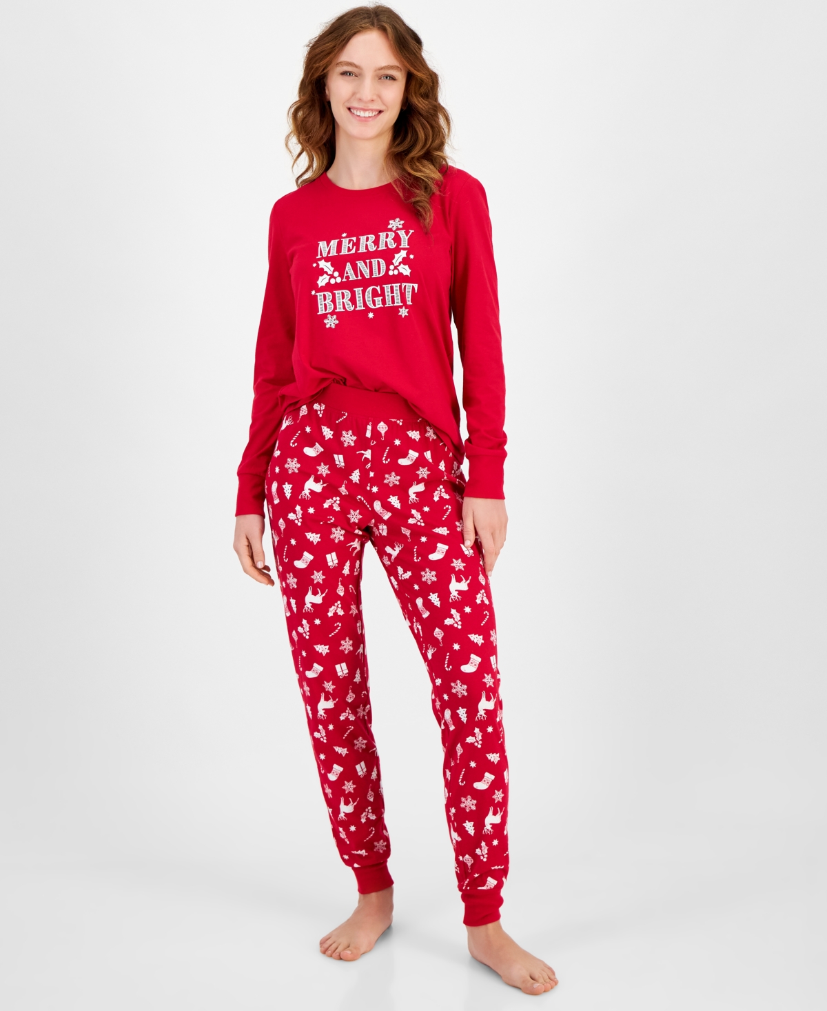 Matching Family Pajamas Women's Mix It Merry & Bright Pajamas Set, Created for Macy's - Merry