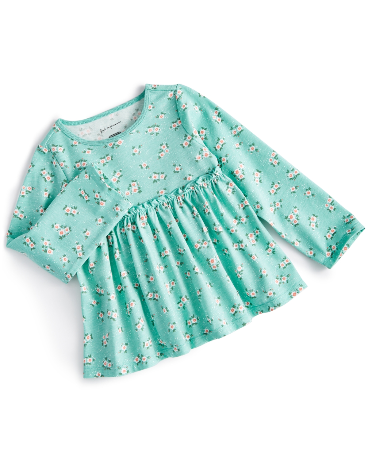 First Impressions Baby Girls Delicate Ditsy Tunic, Created For Macy's In Porcelain Green