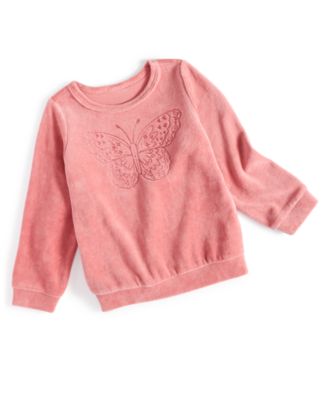 First Impressions - Baby Girls Shining Butterfly Velour Top