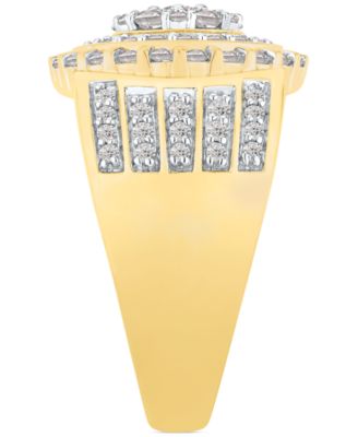 Men's Diamond Halo Cluster Ring (1-1/2 ct. t.w.) in 10k Gold
